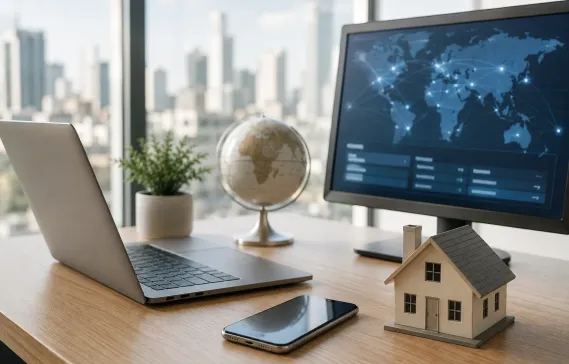 Transferring funds and opening a bank account to purchase property remotely