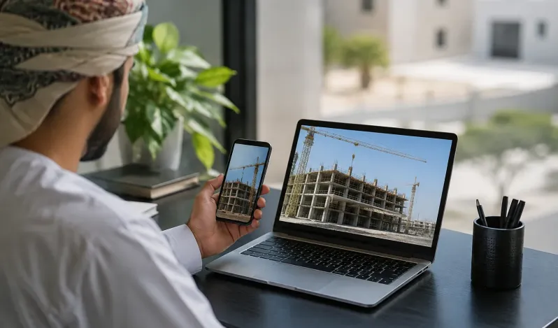 How can you monitor the progress of your property under construction remotely?