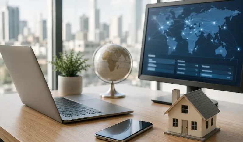 Transferring funds and opening a bank account to purchase property remotely