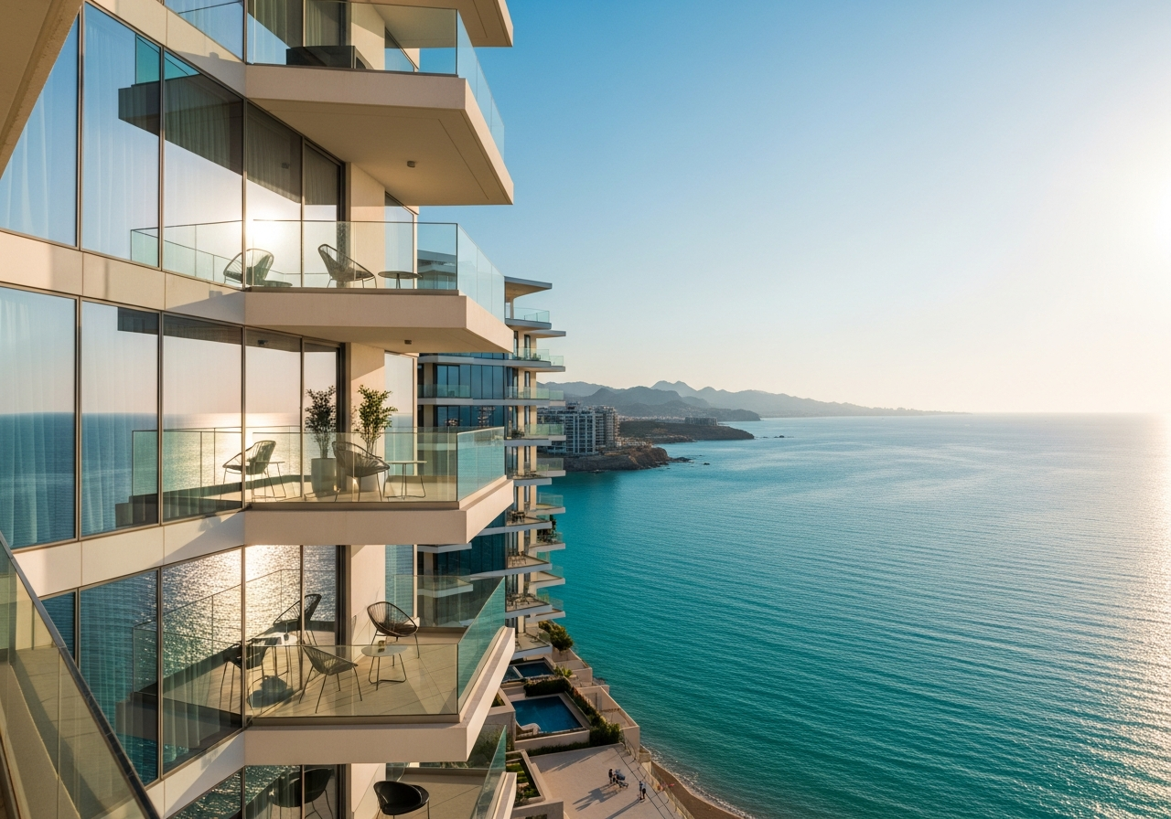 Modern apartments for sale in Dhofar with enchanting sea views within integrated residential complexes.
