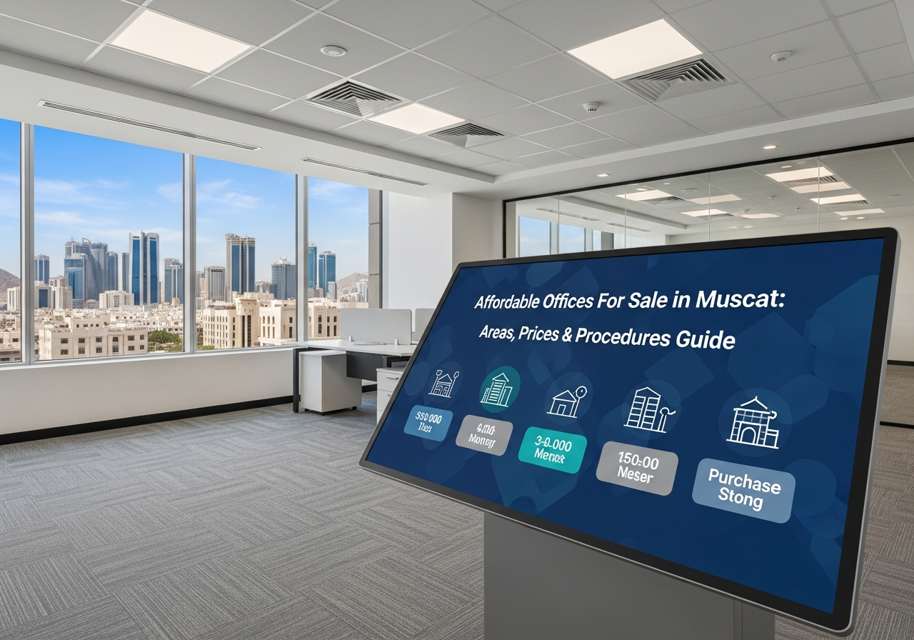 Modern commercial office with contemporary finishes for sale in Muscat as a promising investment opportunity for companies