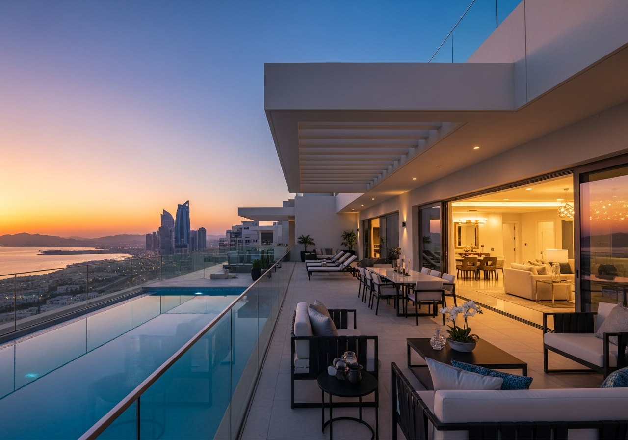 Luxury penthouse for sale in Muscat with installments and panoramic city view