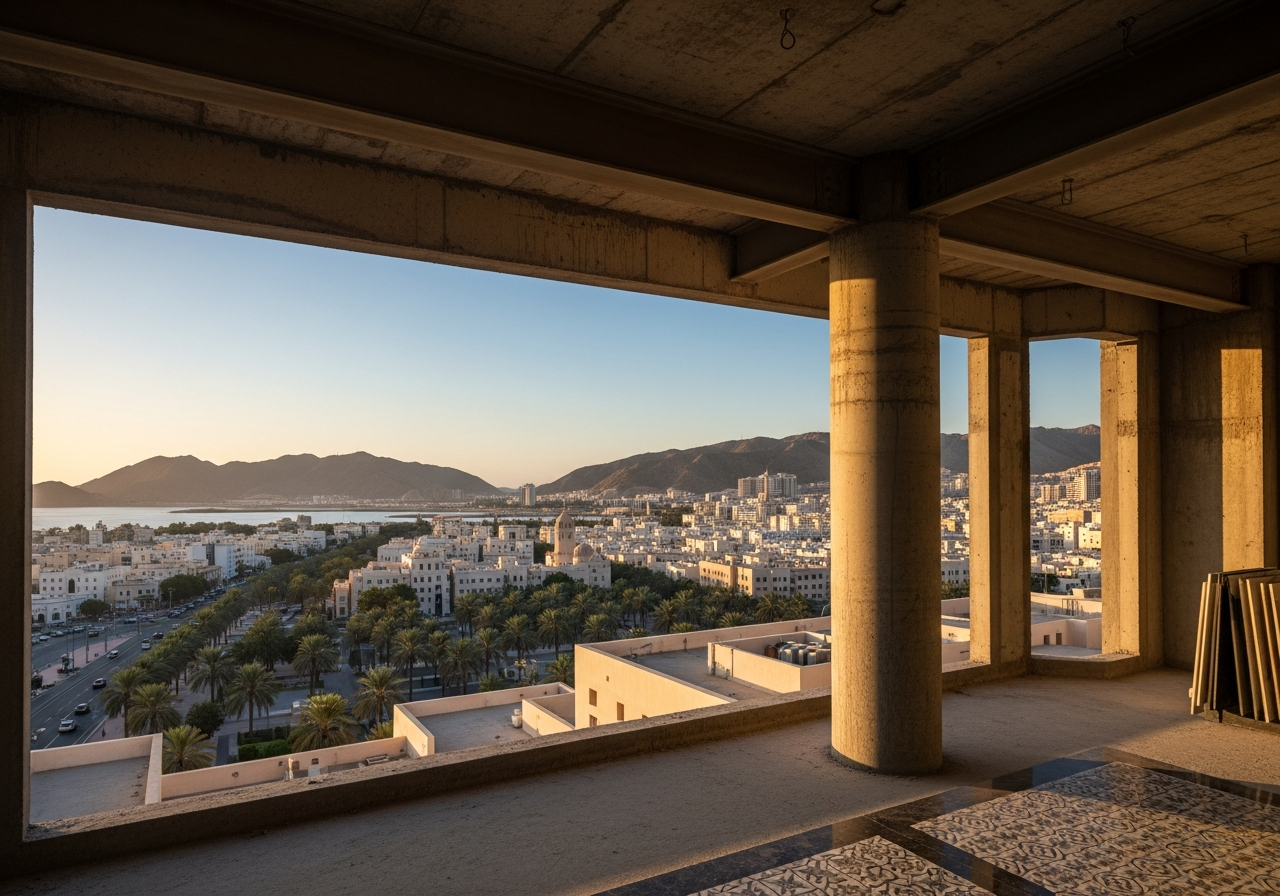 Luxury off-plan penthouse apartment for sale in Muscat with a spacious terrace and panoramic view