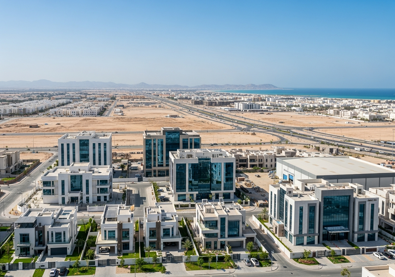 Residential apartments and modern buildings within property projects for sale in Al Wusta Governorate, Oman