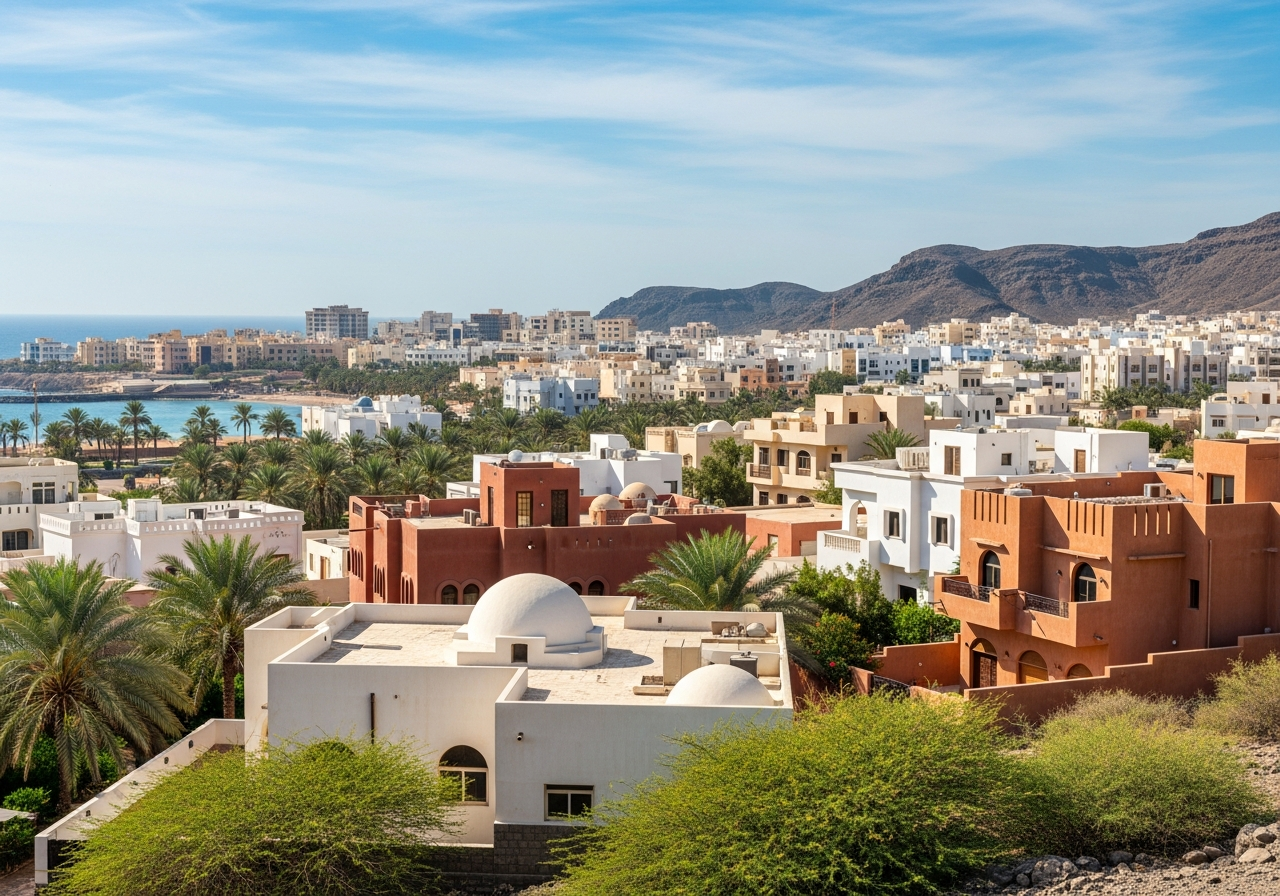 Villas résidentielles modernes dans les offres de biens immobiliers à bas prix à Dhofar, Oman.