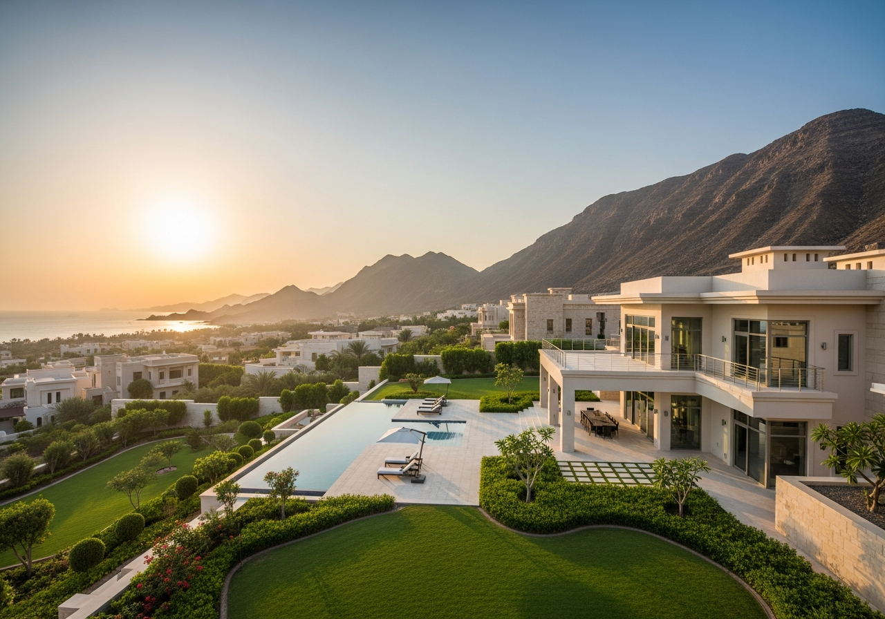 Luxury villa with modern design, garden, and pool among properties for sale in Dhofar