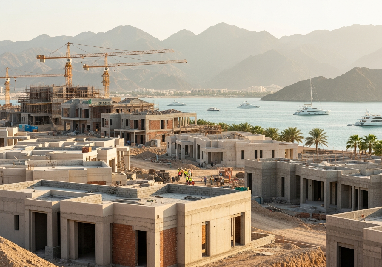 Luxury off-plan villas for sale in Muscat Bay with stunning sea and mountain views